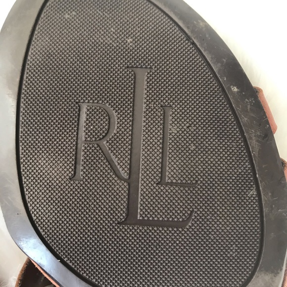 Ralph Lauren Lucetta Tan Leather Wedge Sandal, 8 - Picture 6 of 11